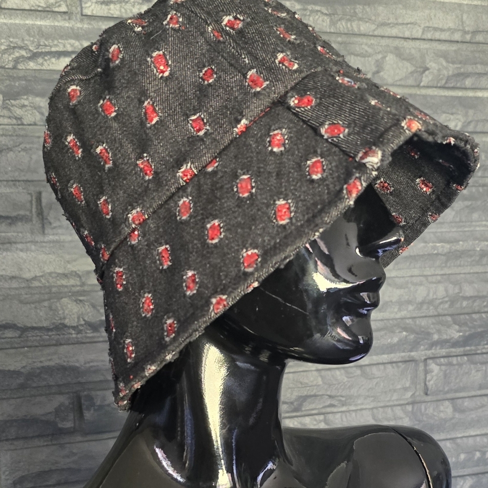 Stylish Black and Red Women's Bucket Hat